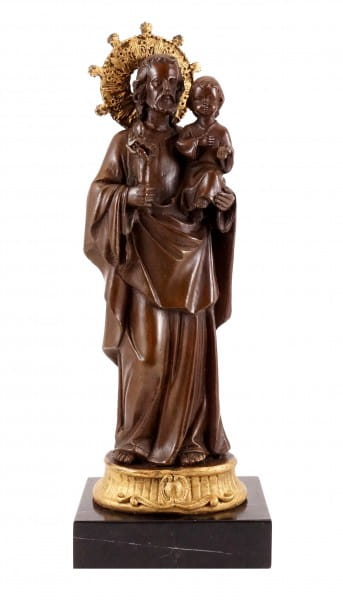Bronze figure - Joseph holding the Jesus-child - A. A. Weinman