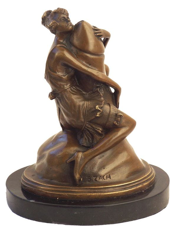 Alle væg investering Art Deco Erotic Bronze on marble base Lady at Phallus, B. Zach
