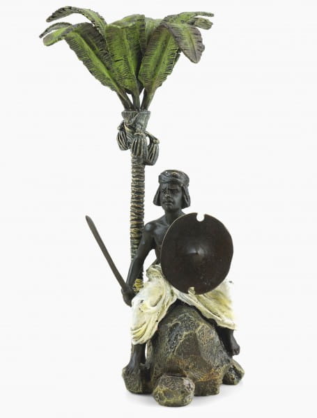 Vienna Bronze - Arabian Warrior Under Palm Tree - Stamped