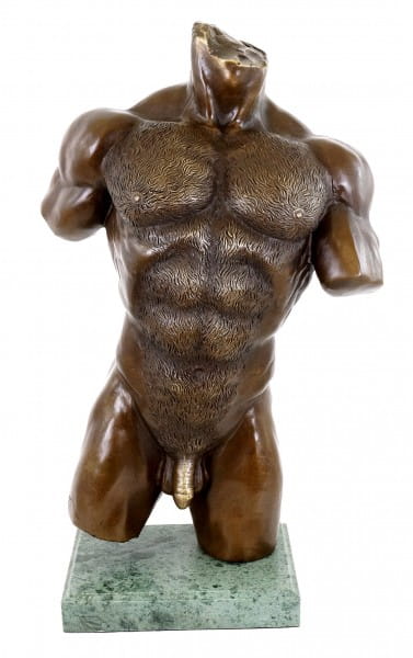 Muscular Male Torso - Bronze Erotic Nude - M.Nick