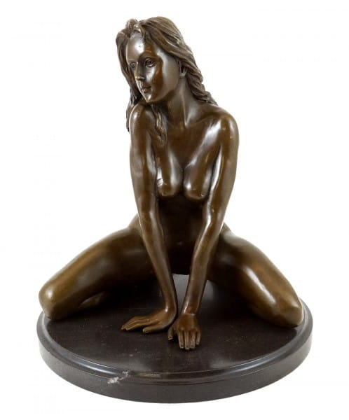 Erotic Bronze Figure - Sexy Girl / Female Nude - J. Patoue