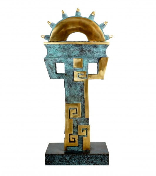 Limited Bronze Sculpture - Aztec Column - Signed Martin Klein