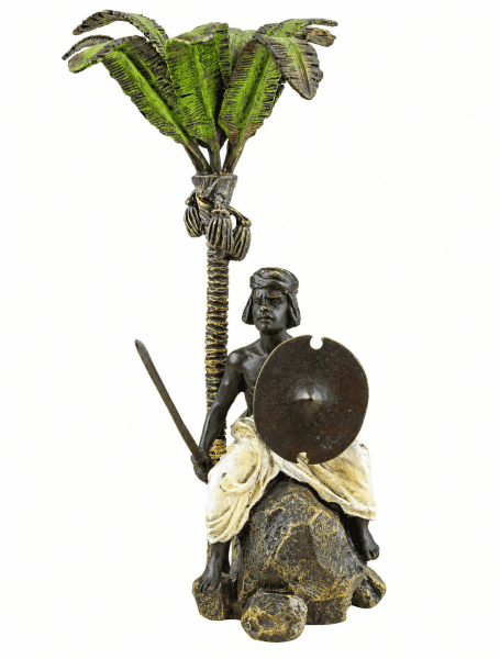 Vienna Bronze - Arabian Warrior Under Palm Tree - Stamped