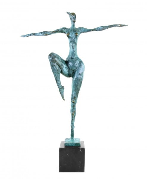 Modern Art Nude Bronze on Marbelbase Abstract signed Milo