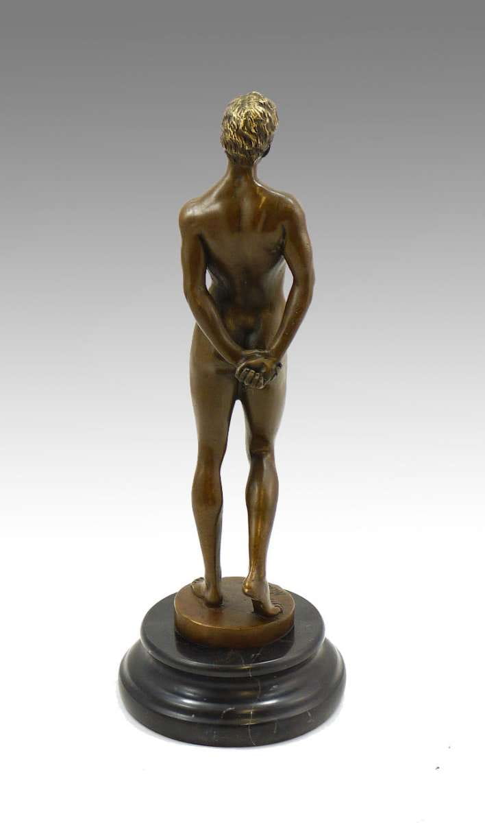 FINE ARTS WOHNKULTUR Sculpture, bronze, figurine, statue, érotique, homme, nu, phallus (argent