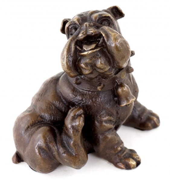 Bulldog Statue - Dog Room Decor - Bronze