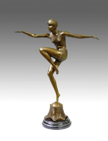 Art Deco Bronze Dancer - Con Brio - signed F. Preiss