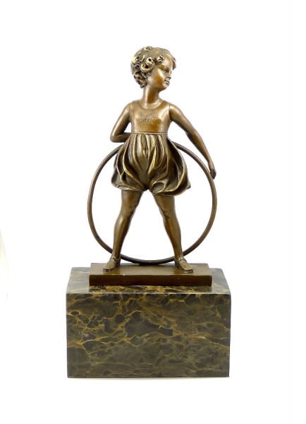Sculpture Art Deco - Girl with Hoop - Ferdinand Preiss