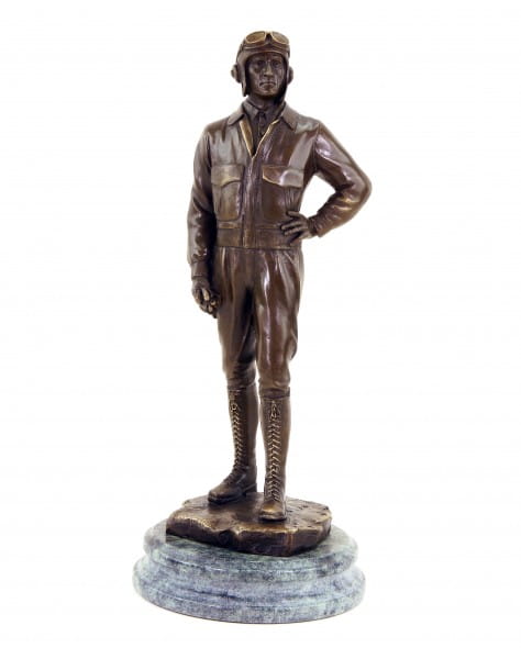 Pilot - First World War Aircraft Statue - Bronze Figurine - Militaria