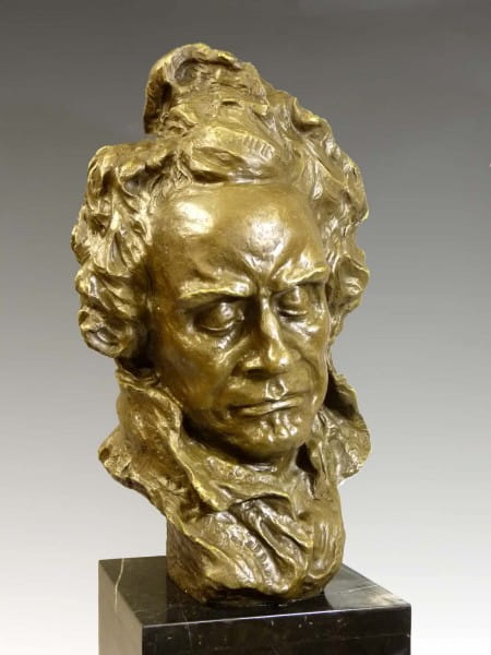 Giant bronze bust - Ludwig van Beethoven - signed A. Pina