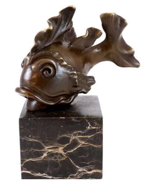 Animal Bronze Figure - Cute Goldfish - Martin Klein - signed