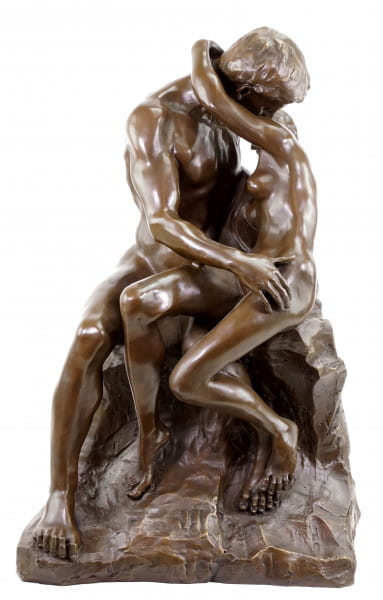 Large Bronze Sculpture - The Kiss - signed Auguste Rodin