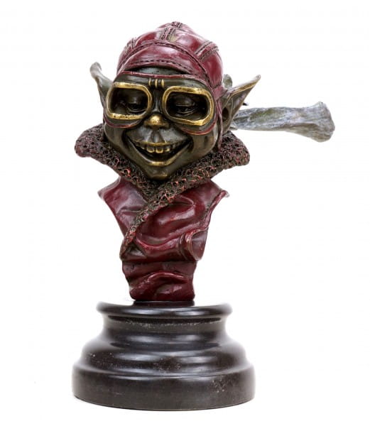 Bronze Gnome Figurine - Berti the Crashed Pilot - Goblin - Martin Klein
