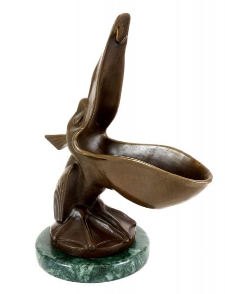 Pelican Statue - Bronze Sculpture - Art Deco Style 