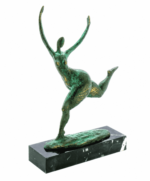 Nude Statue - Abstract running Nude - Milo signed - Bronze