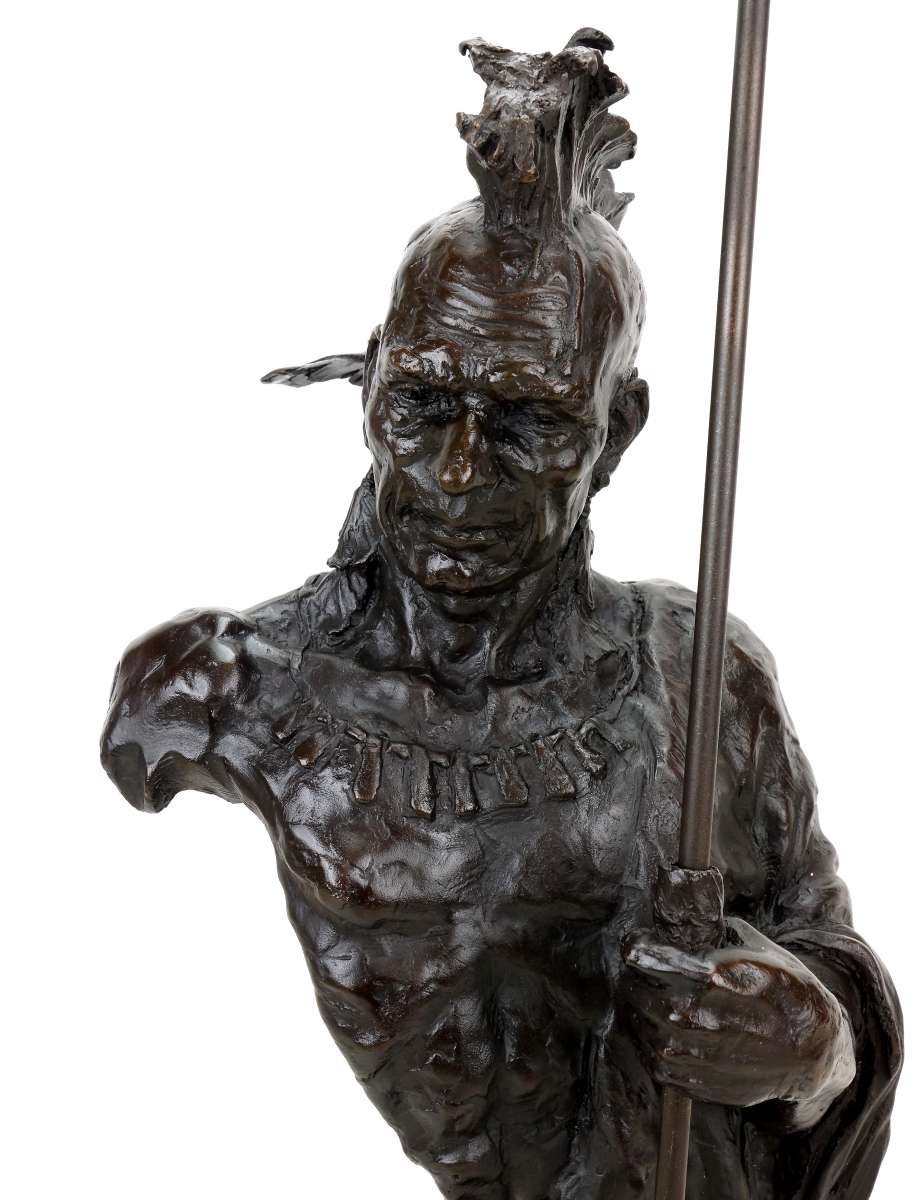 Top Collection Native American Warrior - cheapest Statue Cherokee Indian Bronze 13.25