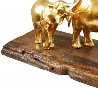 Preview: Elephant Statue - Gilded Herd of Elephants by Milo - Gold plated Preview: Elephant Statue - Gilded Herd of Elephants by Milo - Gold plated