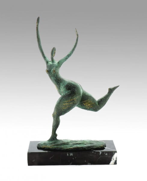 Modern Art Bronze - Abstract running Nude - Milo signed