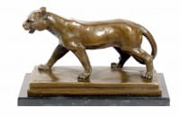 Superb bronze animal sculpture - Walking Panther - signed Barye Superb bronze animal sculpture - Walking Panther - signed Barye