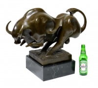 Huge Bronze Bull Sculpture - Cubistic Bull Bronze Statue  Huge Bronze Bull Sculpture - Cubistic Bull Bronze Statue