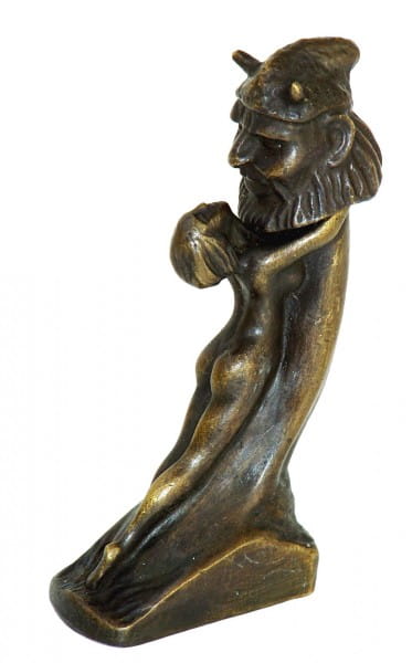 Erotic Vienna Bronze, Lady clutch Phallus, sig. by Duprè, 2-part