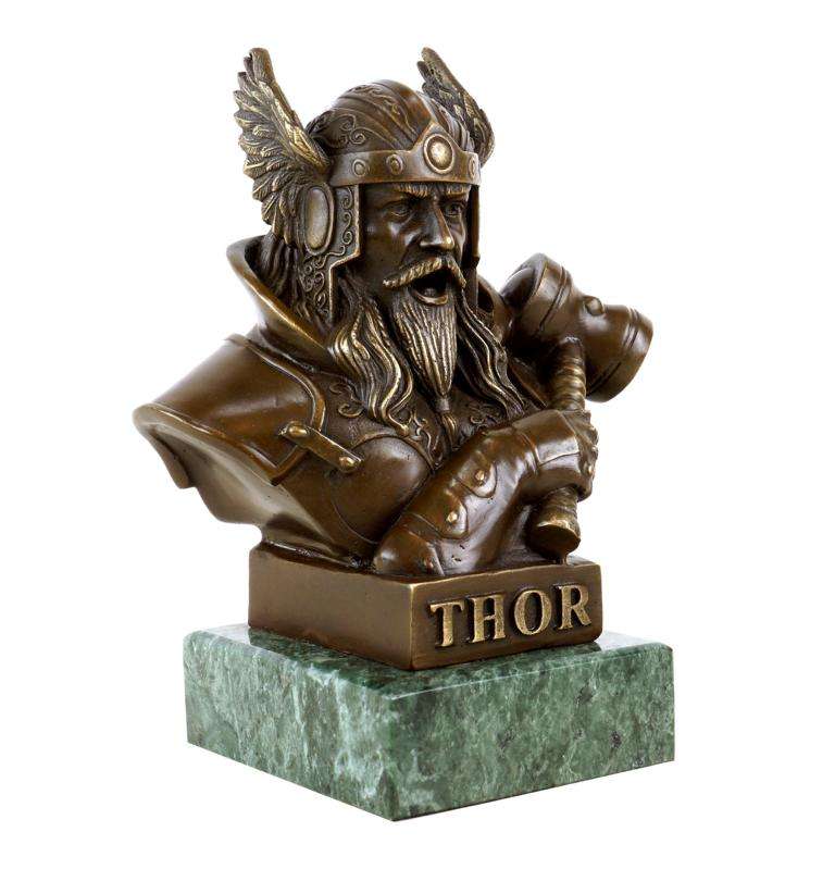 Statue Thor – Façon Bronze – Veronese – Résine – Sur Socle – Neuve