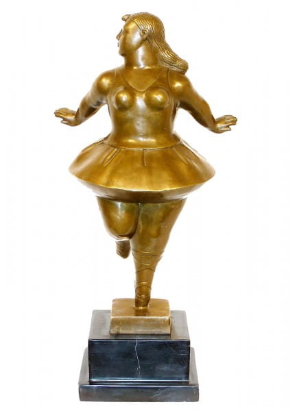 Modern Art Bronze Sculpture - XXL woman dancer after Botero