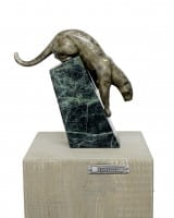 Sneaking Panther - Modern Animal Bronze - sign. A. Stevens Sneaking Panther - Modern Animal Bronze - sign. A. Stevens