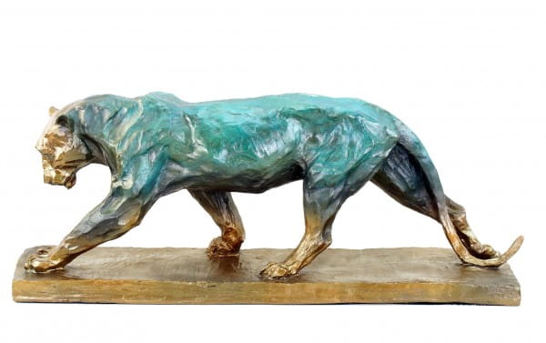 Walking Panther - signed Bugatti - Limited Bronze Sculpture