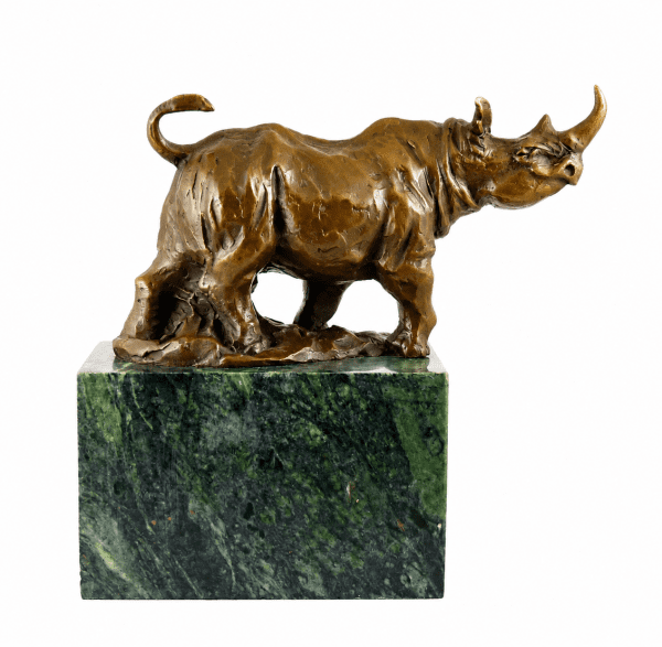 Rhinoceros Statue - Rhino Statue - Bronze Signed