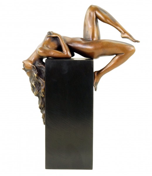 Erotic Bronze Figurine - Reclining Female Nude by Martin Klein