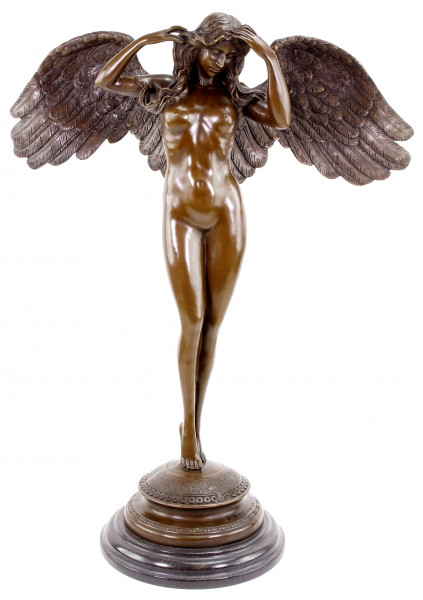 Large Erotic Angel - Bronze Statue - signed A.A. Weinman