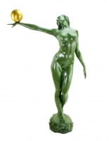 Sensual Female Nude with Golden Ball - Limited Bronze Statue Sensual Female Nude with Golden Ball - Limited Bronze Statue