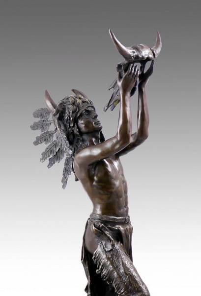 Bronze sculpture - Native American chieftain - from Carl Kauba
