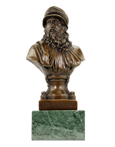 Leonardo Da Vinci Bust - Limited Bronze Statue - Signed Milo