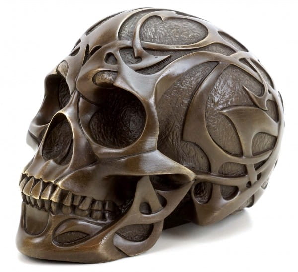 Tribal Skull - Tattoo Skull - Skull Bronze Figurine - Stevens