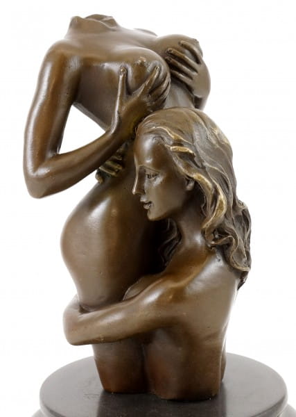 Erotic Woman Torso - The Embrace - Real Bronze - M. Nick
