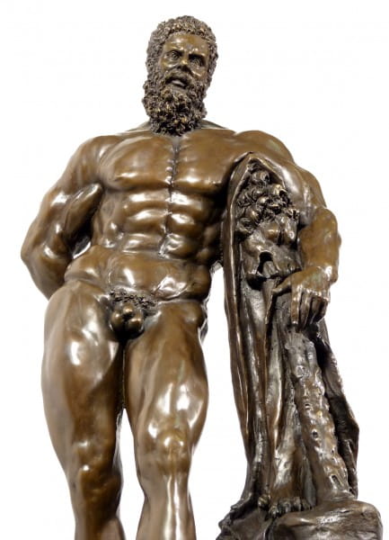 Greek Mythology Bronze Statue - FARNESE HERCULES - signed Glycon