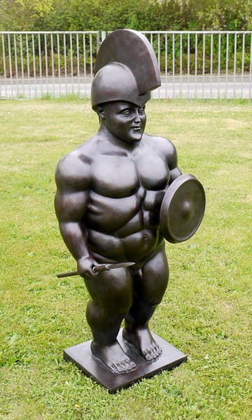 XXL Bronze Sculpture - Roman Warrior - sign. Fernando Botero