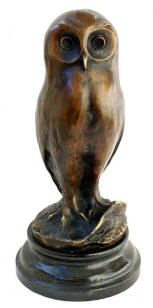 Animal bronze - smart Owl - on Marble-base - Francois Pompon