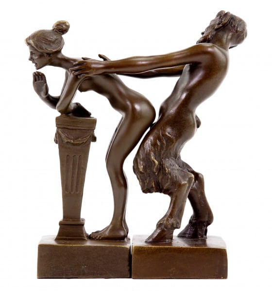 Erotic Vienna Bronze - Couple Satyr and Virgin - 2 piece Bergmann