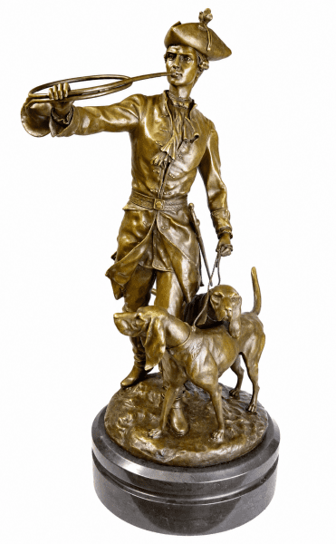 Hunting Dog Statue - Auguste Moreau - Bronze sculpture