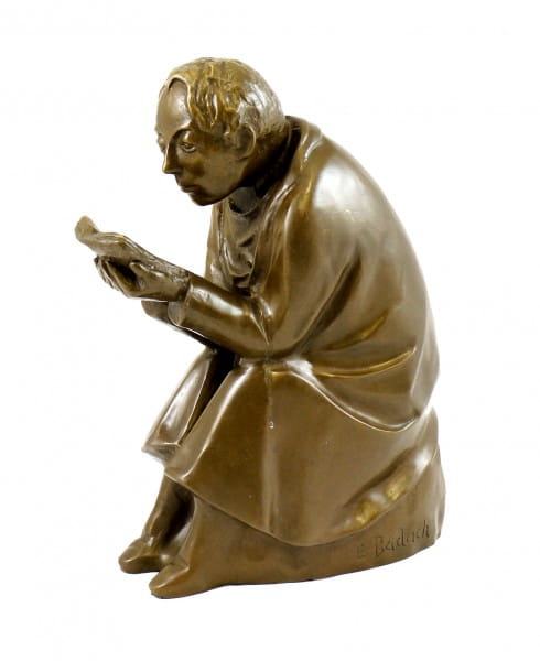 Modern Art Bronze - The Book Reader - 1936, signed Ernst Barlach