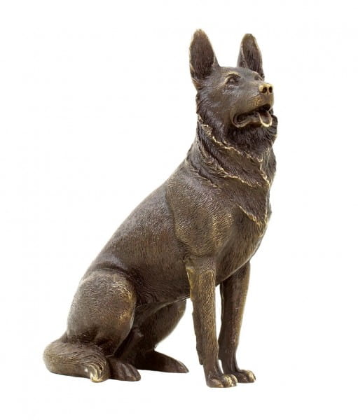 German Shepherd Dog - Animal Figurine - Bronze Miniature - signed Milo