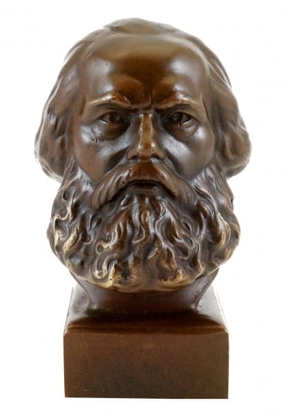 Bronze Head - Karl Marx Bust - signed - Statue 