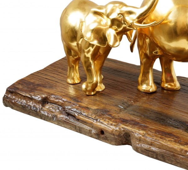 Elephant Statue - Gilded Herd of Elephants by Milo - Gold plated