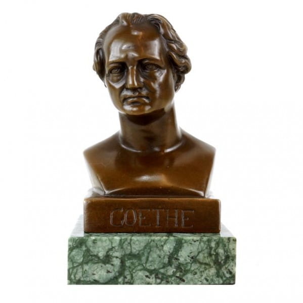 Johann Wolfgang von Goethe bronze Bust - Bronze Figurine - Signed 