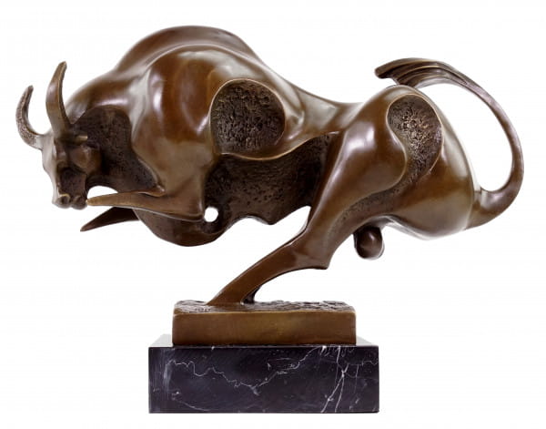 Animal Bronze - Big Bull on Marble Base - Modern Art Milo signed