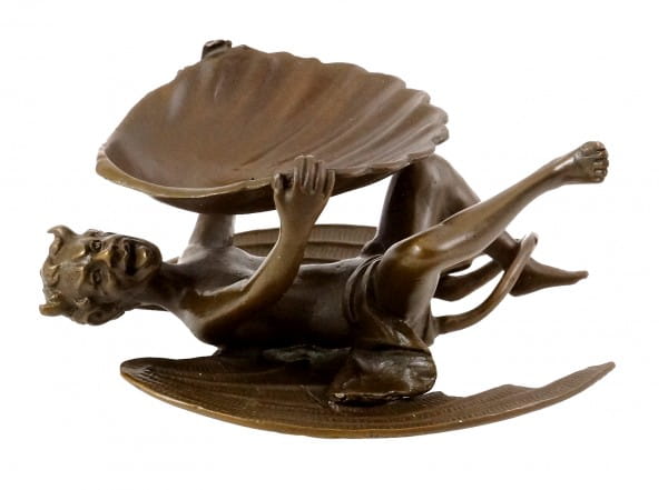Devil with mussel shell, Vienna bronze, with Bergmann stamp