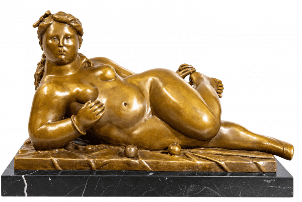 Reclining woman with Apples - Fernando Botero